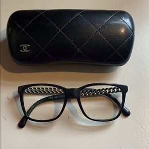 Chanel Women's Glasses Frames and Case Adults Black Gold